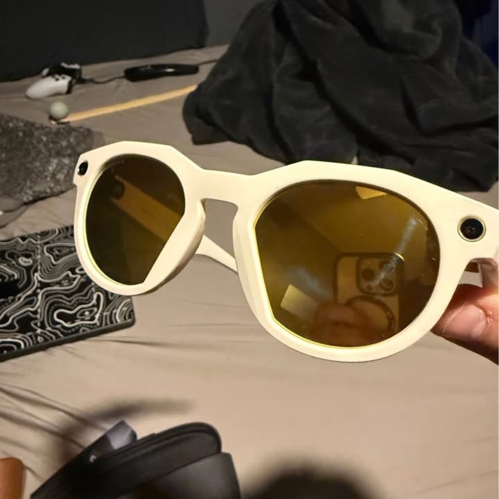 Preloved Oakley Cream and Yellow Wearable Glasses